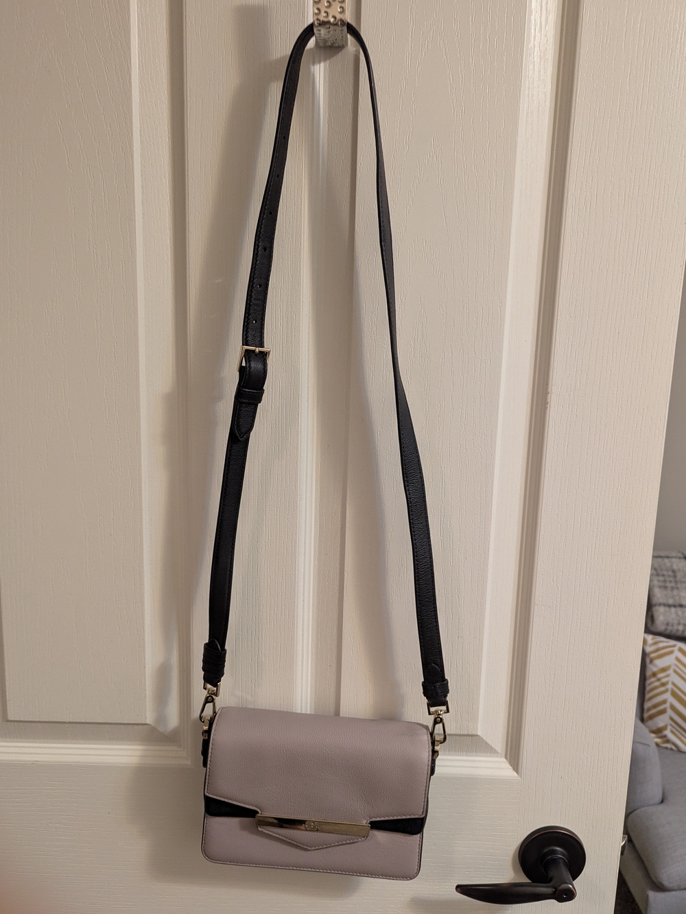 kate spade Two-Tone Light Purple Gray Crossbody with Black Strap